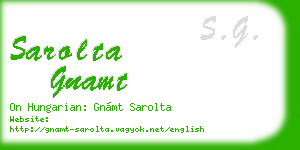 sarolta gnamt business card